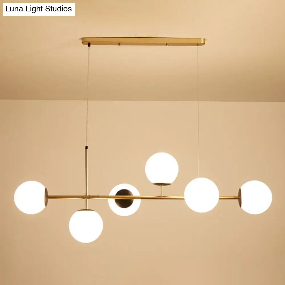 Linear Island Pendant Light With Modern Minimalist Design And Glass Shade For Dining Table - Stylish