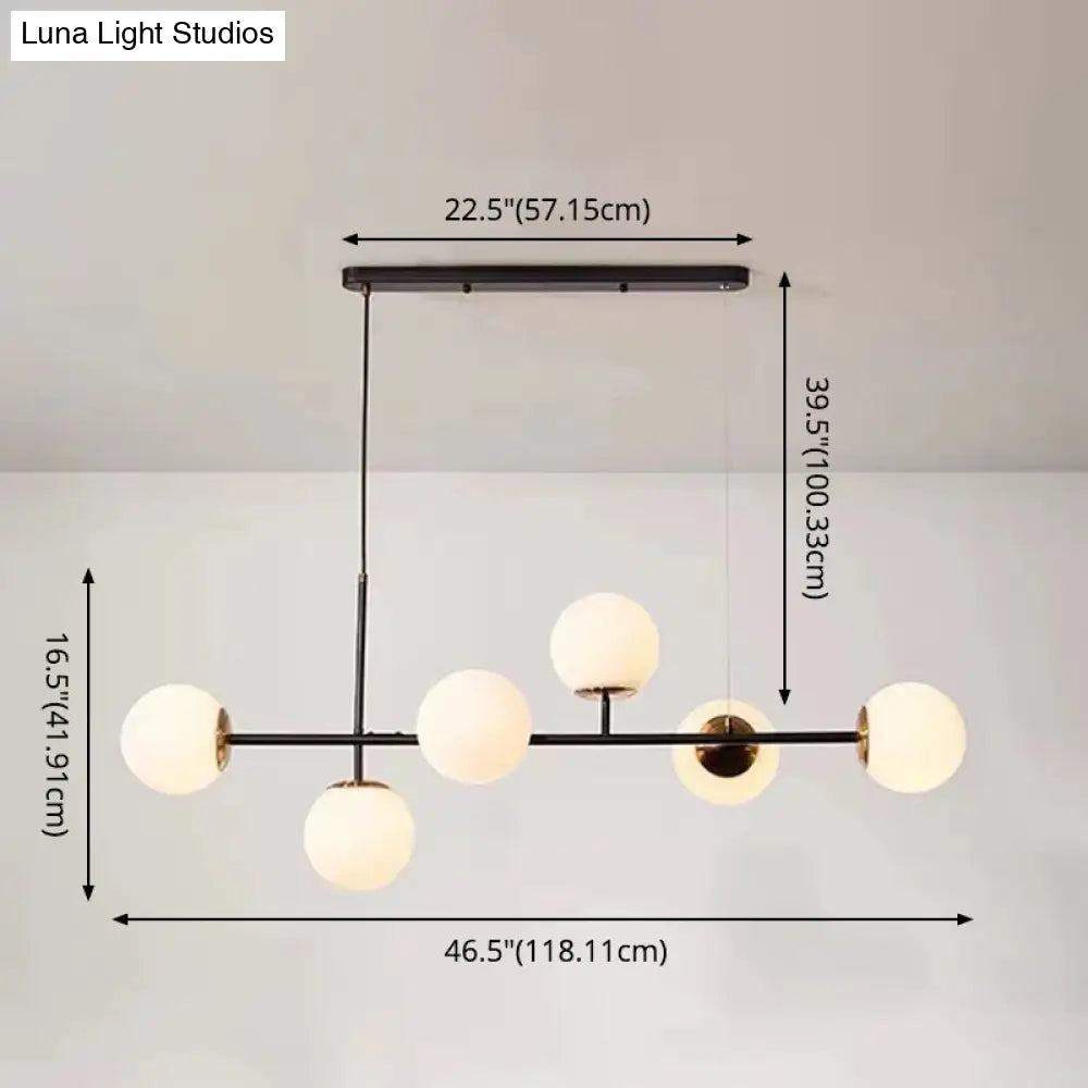 Linear Island Pendant Light With Modern Minimalist Design And Glass Shade For Dining Table - Stylish