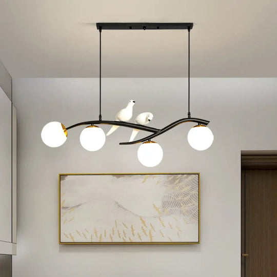 Linear Island Pendant Light With Modern Minimalist Design And Glass Shade For Dining Table - Stylish