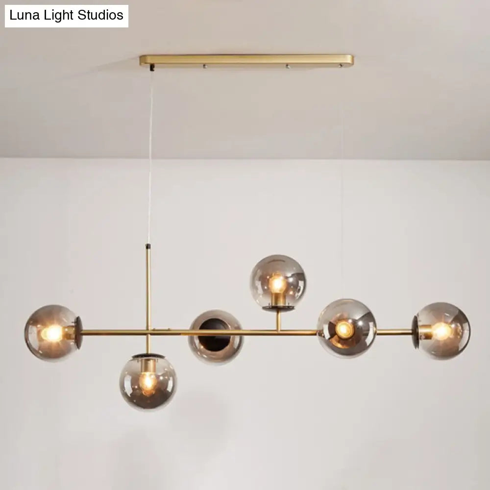 Linear Island Pendant Light With Modern Minimalist Design And Glass Shade For Dining Table - Stylish