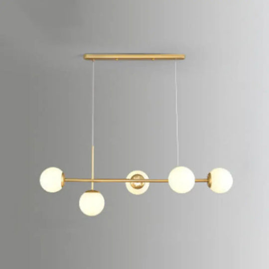 Linear Island Pendant Light With Modern Minimalist Design And Glass Shade For Dining Table - Stylish