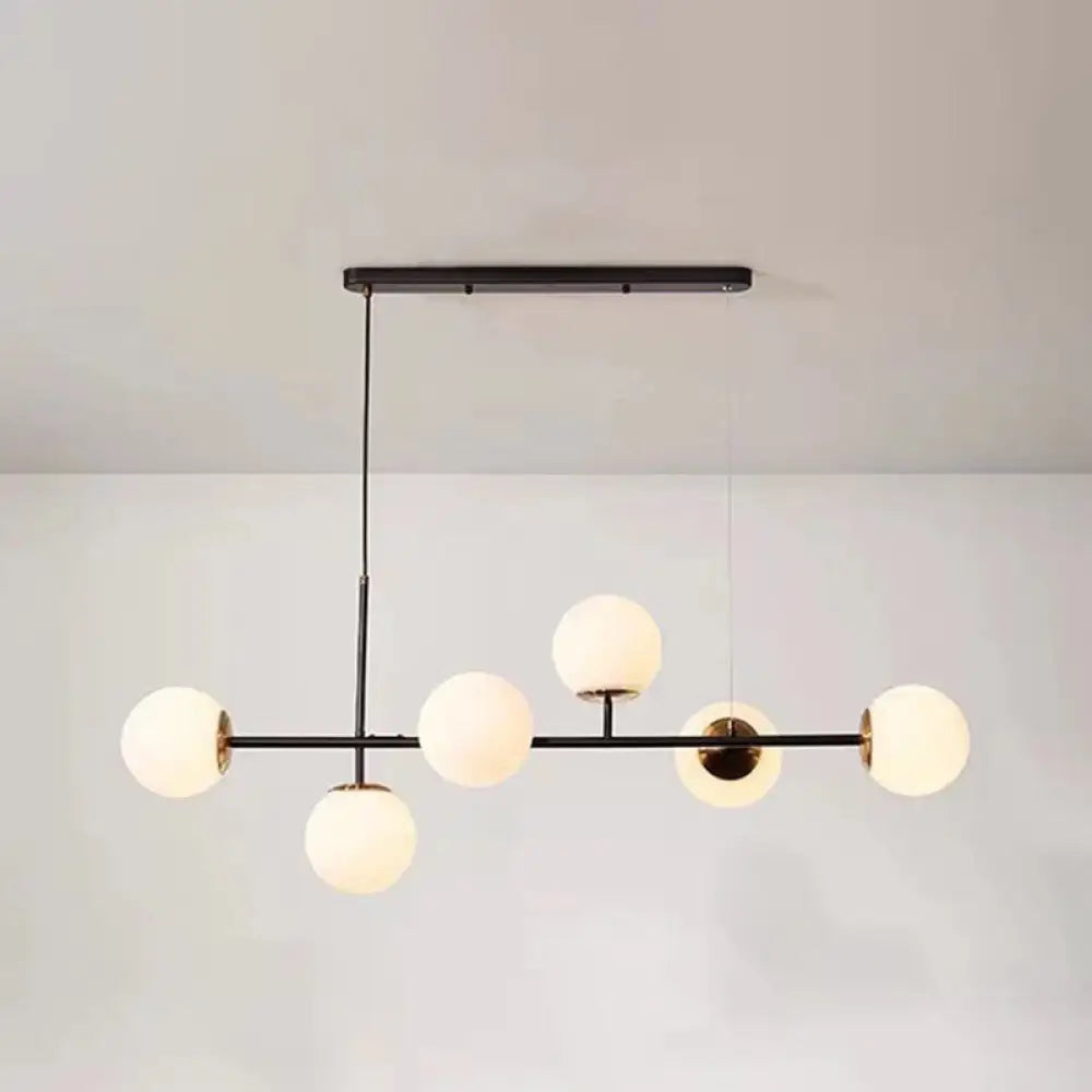 Linear Island Pendant Light With Modern Minimalist Design And Glass Shade For Dining Table - Stylish