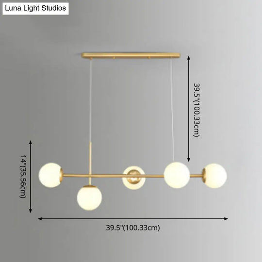 Linear Island Pendant Light With Modern Minimalist Design And Glass Shade For Dining Table - Stylish