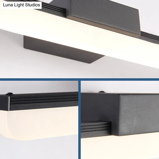 Linear Led Bathroom Vanity Sconce With Acrylic Diffuser - Simple Metal Design