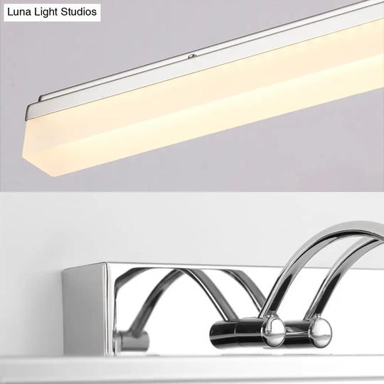 Linear Led Vanity Light With Acrylic Shade In Warm/White Silver Finish 19/23 Width