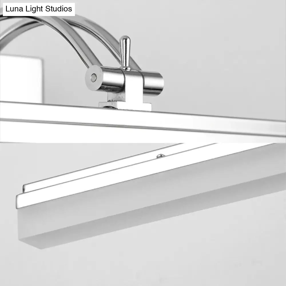 Linear Led Vanity Light With Acrylic Shade In Warm/White Silver Finish 19/23 Width