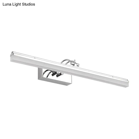 Linear Led Vanity Light With Acrylic Shade In Warm/White Silver Finish 19/23 Width