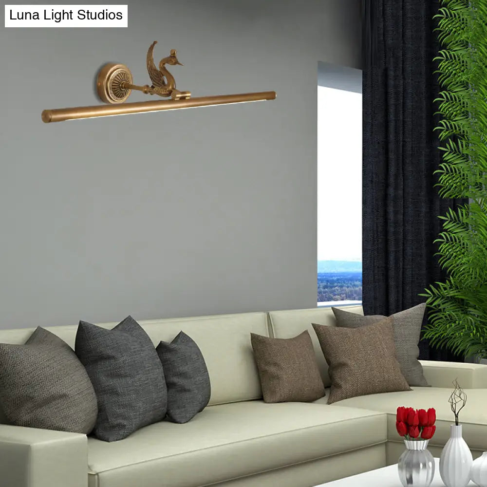 Linear Led Wall Light Fixture - Traditional Design Metal Wide Range (14/18/23) Brass/Black For