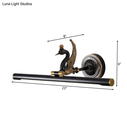 Linear Led Wall Light Fixture - Traditional Design Metal Wide Range (14/18/23) Brass/Black For