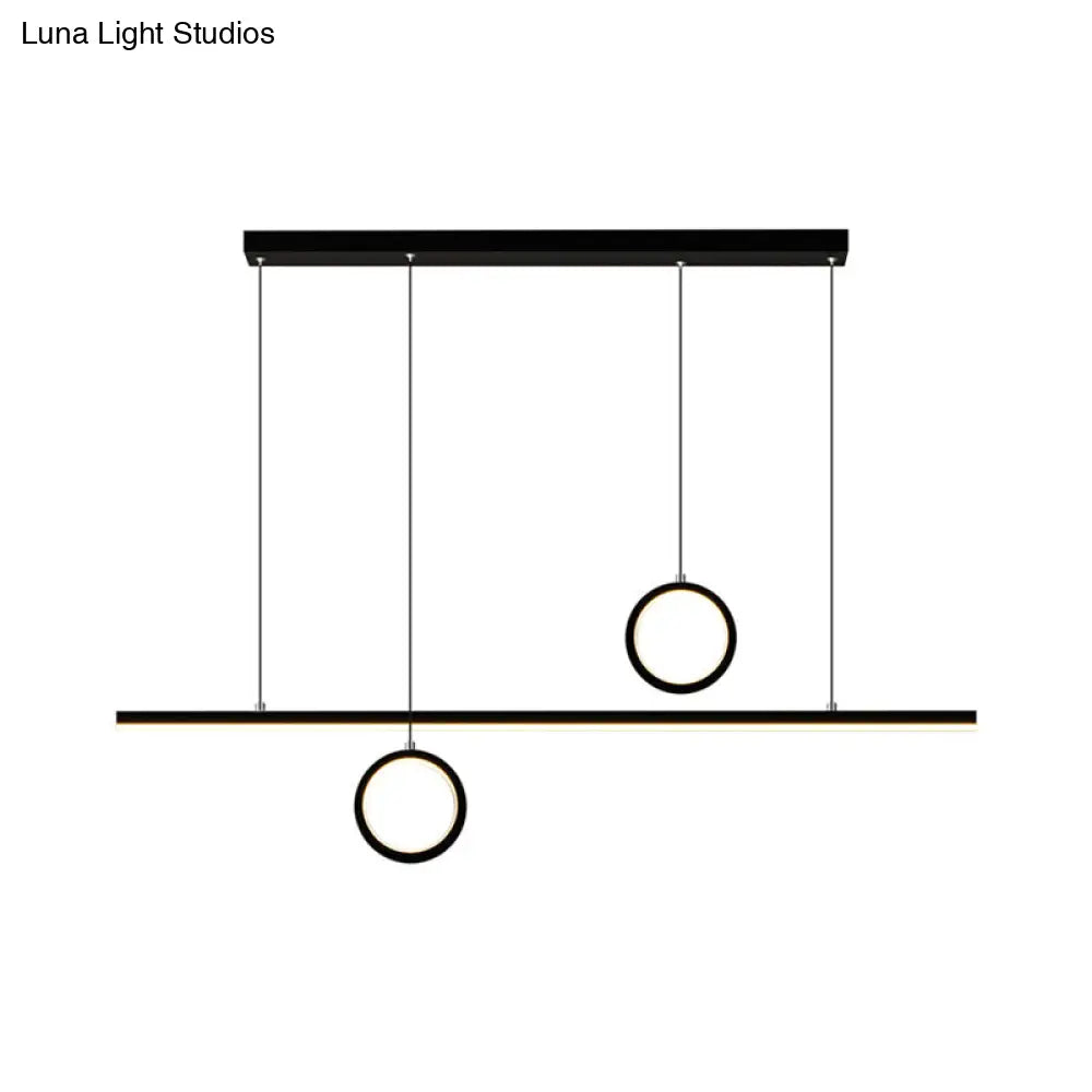 Linear Metal Led Chandelier With Multiple Hanging Lights In Black/Gold Warm/White