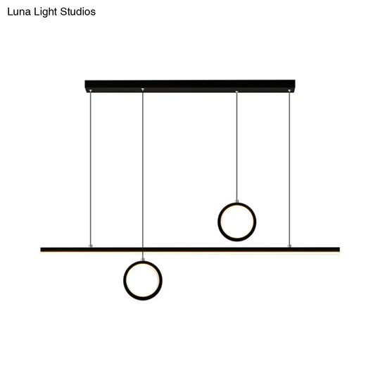 Linear Metal Led Chandelier With Multiple Hanging Lights In Black/Gold Warm/White