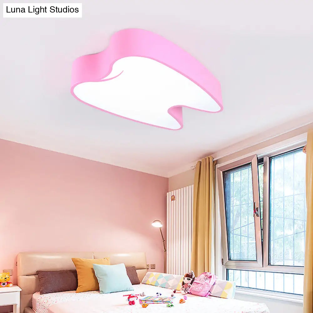 Little Tooth Kids Bedroom Ceiling Lamp - Acrylic Modern Flush Mount Light