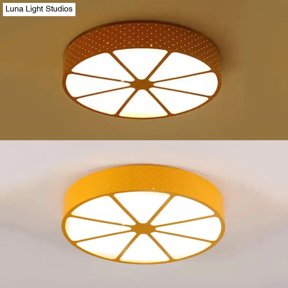 Lively Lemon-Shaped Acrylic Ceiling Mount Light: Ideal For Teens