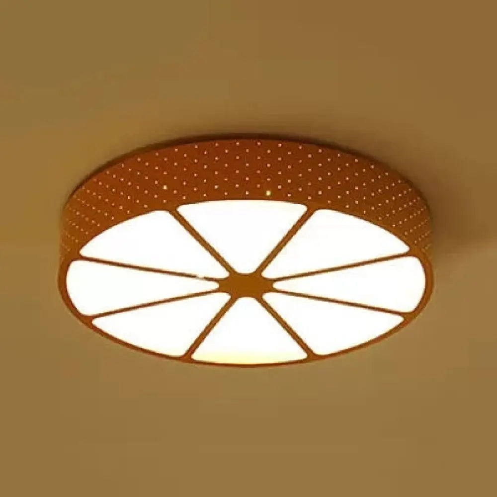 Lively Lemon-Shaped Acrylic Ceiling Mount Light: Ideal For Teens Red