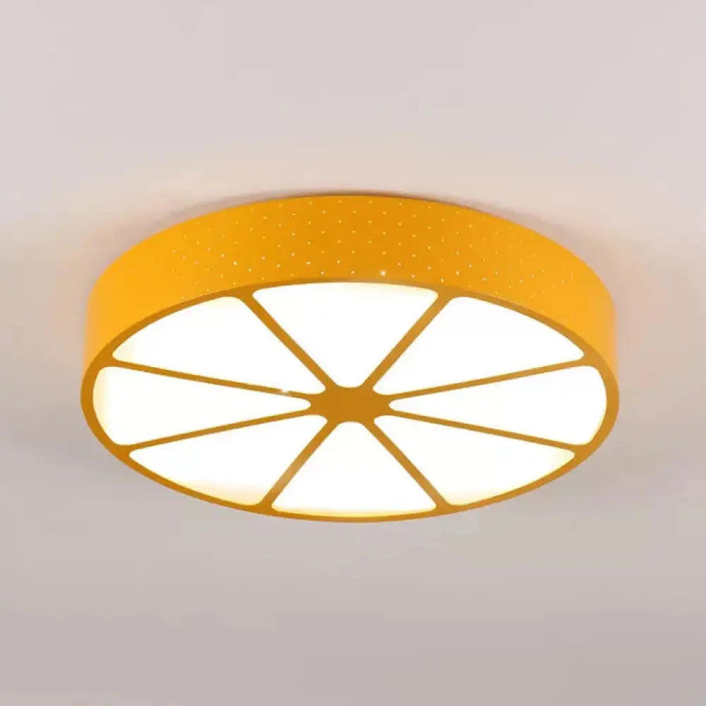 Lively Lemon-Shaped Acrylic Ceiling Mount Light: Ideal For Teens Yellow