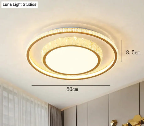 Living Room Lamp Simple Atmosphere LED Ceiling Crystal Bedroom Lamp Ceiling