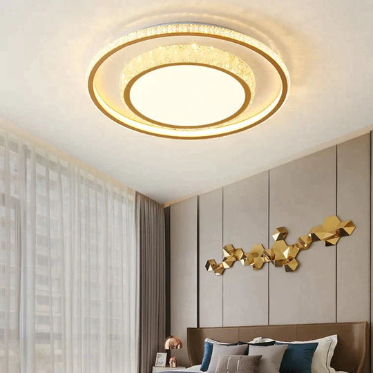Living Room Lamp Simple Atmosphere Led Ceiling Crystal Bedroom Round / Small Stepless Dimming
