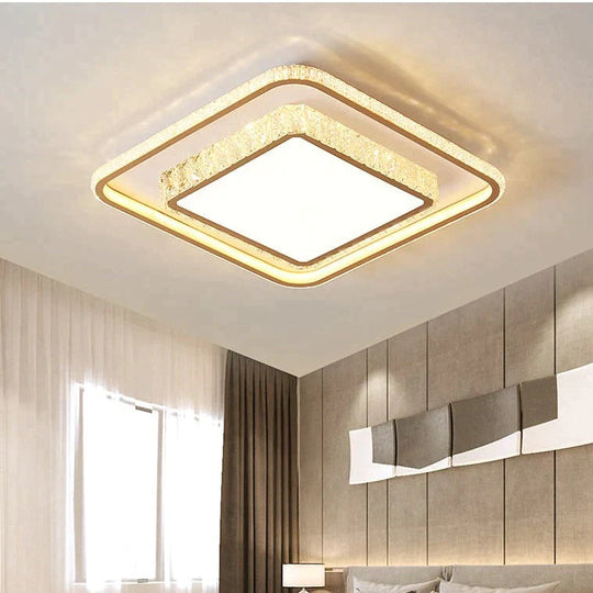 Living Room Lamp Simple Atmosphere Led Ceiling Crystal Bedroom Square / Small Stepless Dimming