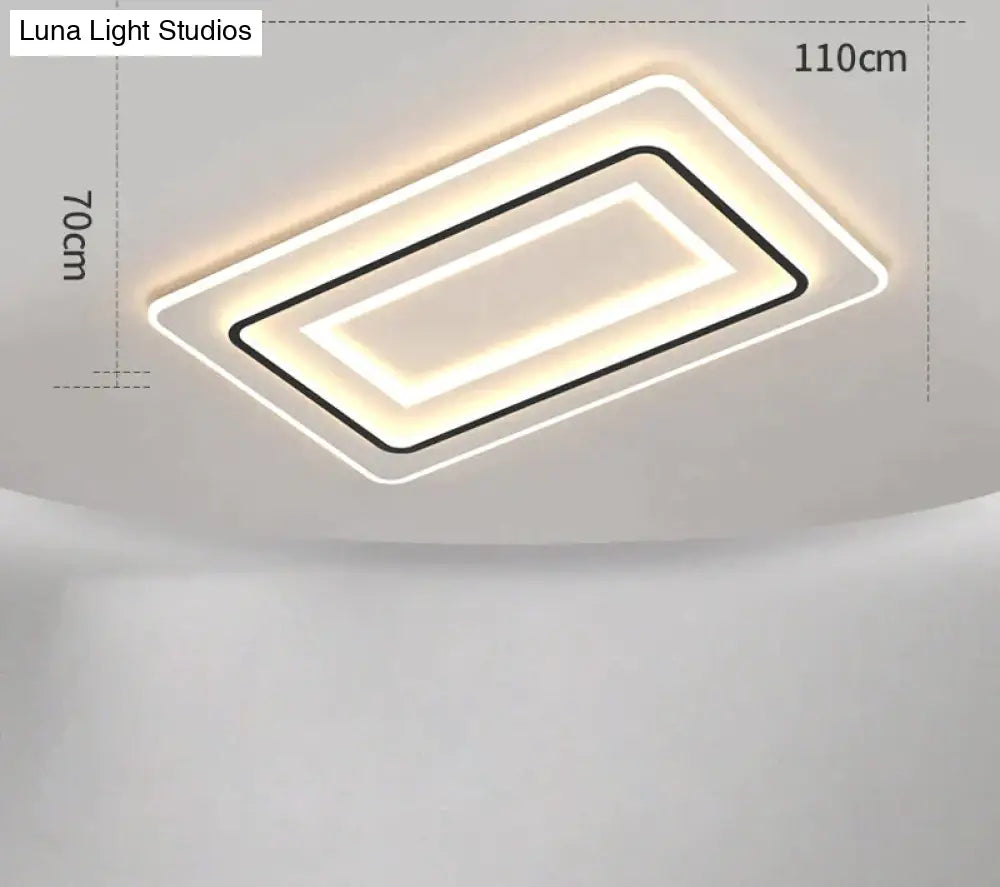 Living Room Lamps Modern Simple Atmosphere Rectangular Led Ceiling Lamp B / L 110Cm Stepless Dimming