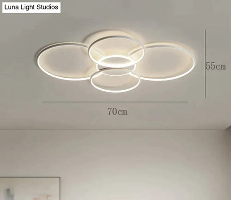 Living Room Main Lamp Atmospheric Hall Minimalist Circular Ring Indoor Ceiling White / L 70Cm Warm