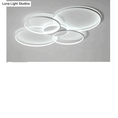 Living Room Main Lamp Atmospheric Hall Minimalist Circular Ring Indoor Ceiling White / L 70Cm Light