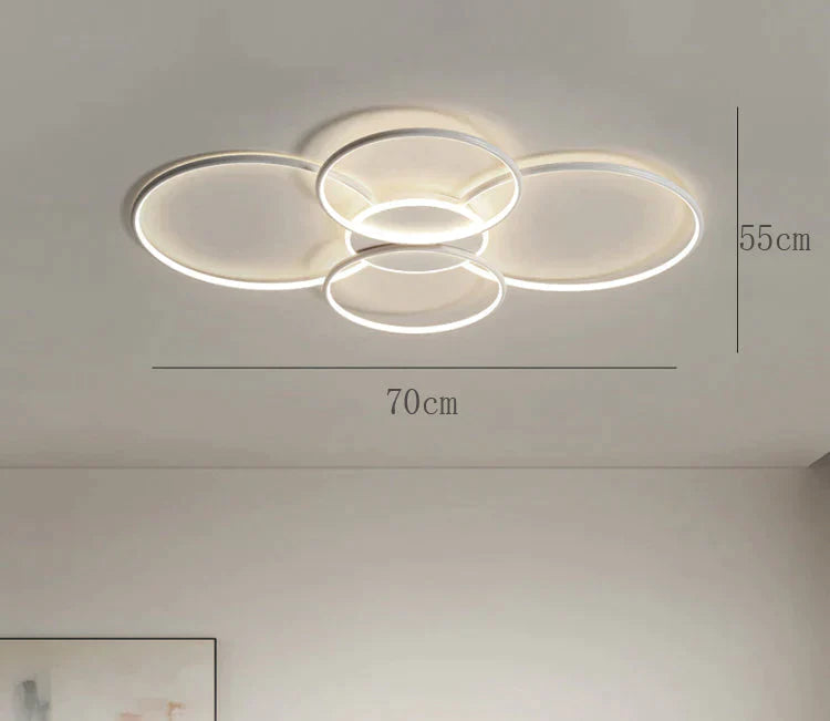 Living Room Main Lamp Atmospheric Hall Minimalist Circular Ring Indoor Ceiling White / L 70Cm Warm