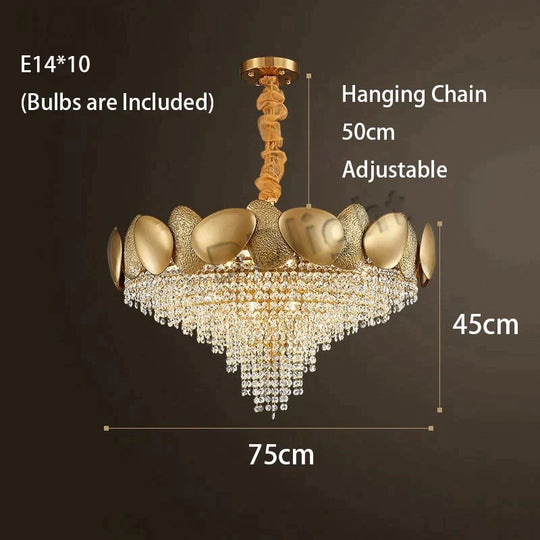 Lizzie - Crystal Luxury Tassels Led Ceiling Chandelier 75Cm / Cold White