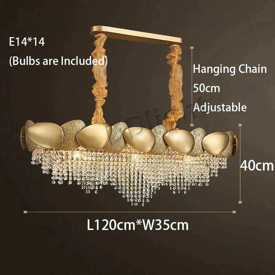 Lizzie - Crystal Luxury Tassels Led Ceiling Chandelier L120Cm / Cold White