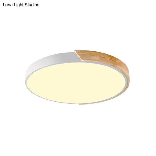 Loft Circle Led Ceiling Light For Kindergarten With Acrylic Shade