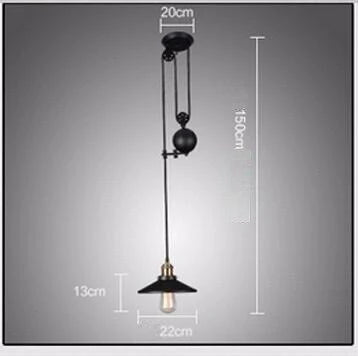 Loft Hanglamp Retro Wrought Iron Vintage Chandeliers Industrial Adjustable Pulley Loft Pendant Lamps Hanging Lamp Fixture