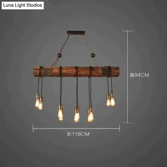 Loft Retro Old Boat Solid Wood Bar Industrial Pendant Lamp Vintage Creative Personality Wooden For
