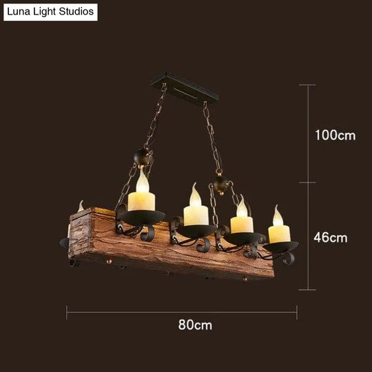 Loft Retro Old Boat Solid Wood Bar Industrial Pendant Lamp Vintage Creative Personality Wooden For