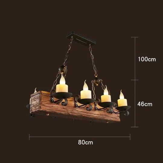 Loft Retro Old Boat Solid Wood Bar Industrial Pendant Lamp Vintage Creative Personality Wooden For