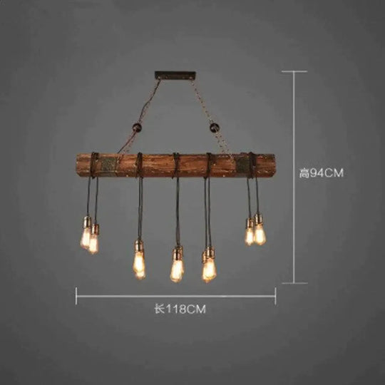 Loft Retro Old Boat Solid Wood Bar Industrial Pendant Lamp Vintage Creative Personality Wooden For