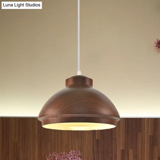 Loft Style Aluminum Coffee/Green Bowl Shade Pendant Light For Dining Room - 1 Bulb Drop Lighting