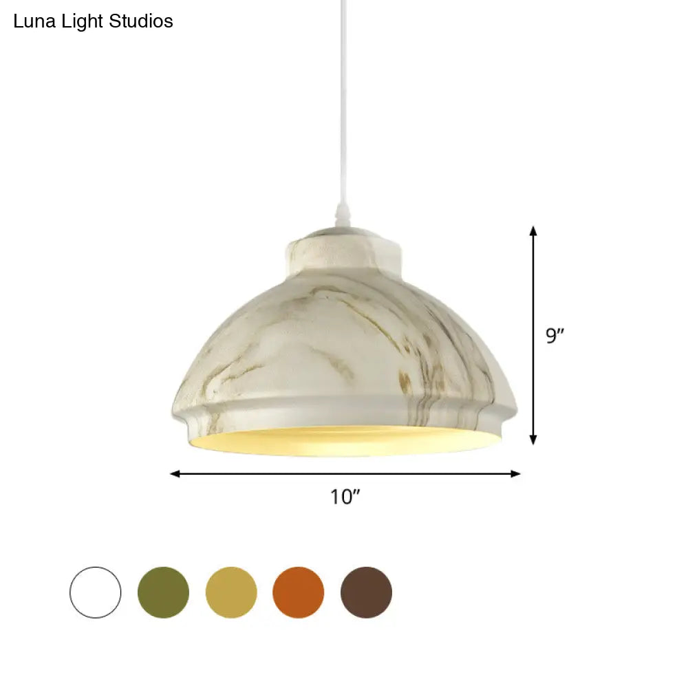 Loft Style Aluminum Hanging Pendant Light - Coffee/Green Bowl Shade For Dining Room