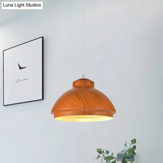 Loft Style Aluminum Coffee/Green Bowl Shade Pendant Light For Dining Room - 1 Bulb Drop Lighting