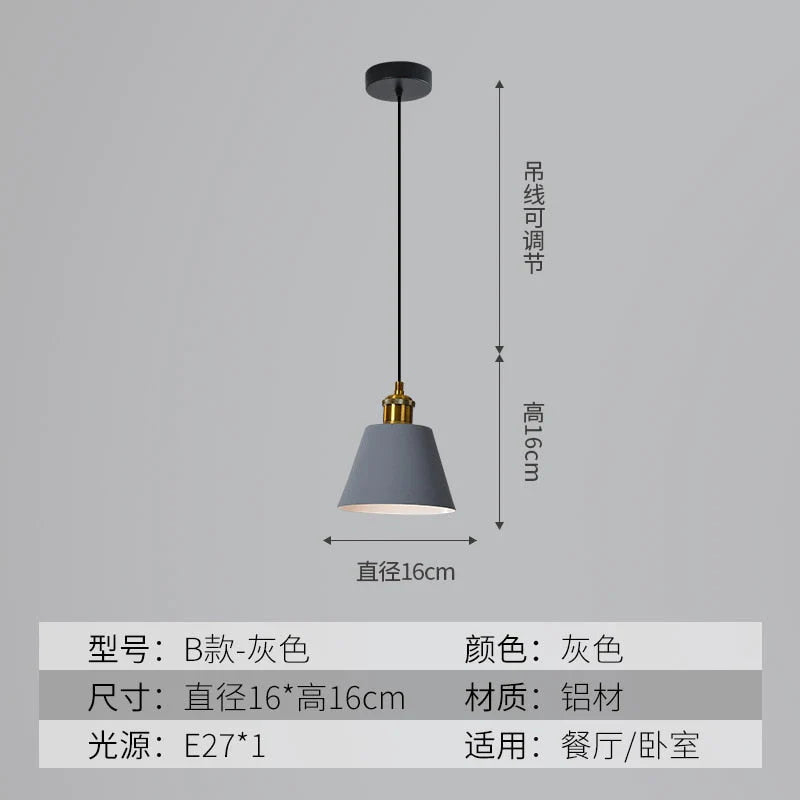 Loft Style aluminum Pendant Lights Minimalist Modern Hanging E27 Lampshade Decor Restaurant Light Fixtures