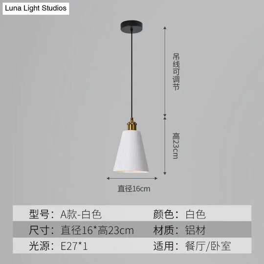 Loft Style Aluminum Pendant Lights Minimalist Modern Hanging E27 Lampshade Decor Restaurant Light