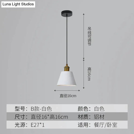 Loft Style Aluminum Pendant Lights Minimalist Modern Hanging E27 Lampshade Decor Restaurant Light