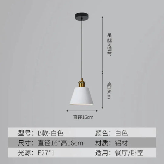 Loft Style Aluminum Pendant Lights Minimalist Modern Hanging E27 Lampshade Decor Restaurant Light