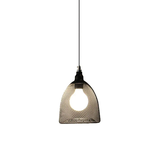 Loft Style Black Iron Mesh Drop Pendant Ceiling Suspension Lamp For Dining Room - 1-Light