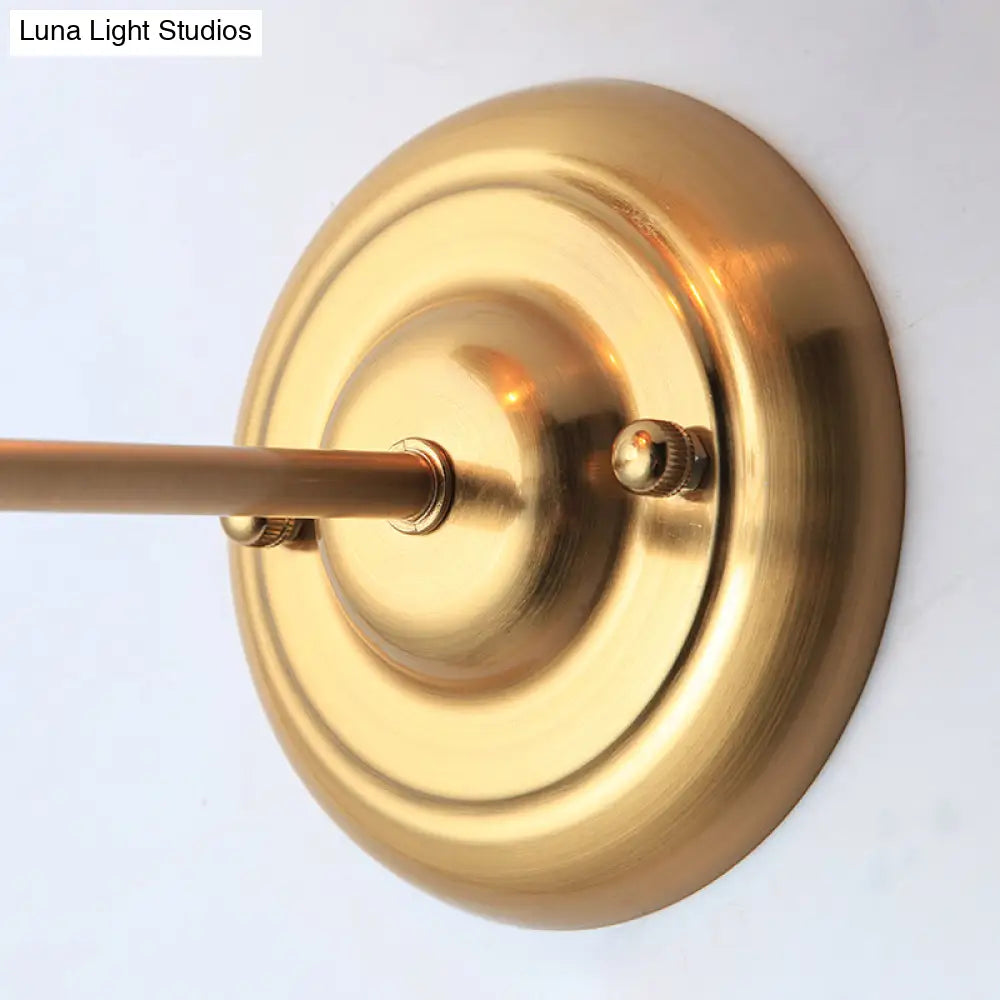 Loft Style Brass Wall Sconce With Metal Globe Shade And 1 Bulb For Dining Room Lighting