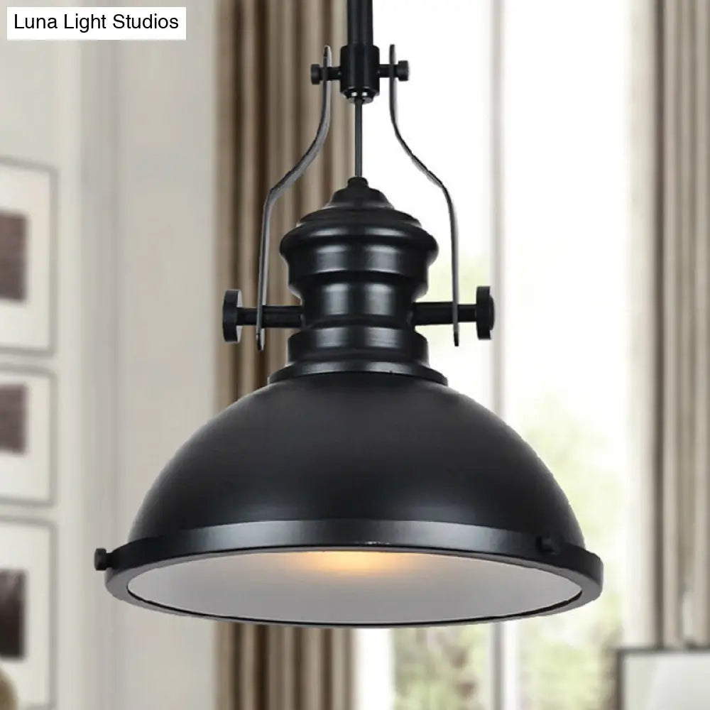 Iron Pendant Lighting - Loft Style 1-Light Restaurant Hanging Light Fixture With Pot Cover