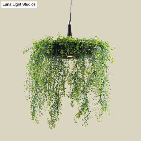 Loft Style Metal Pendant Lighting With Donut Design | 1-Bulb Hanging Ceiling Light For Balcony