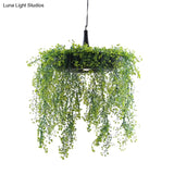 Loft Style Metal Pendant Lighting With Donut Design | 1-Bulb Hanging Ceiling Light For Balcony