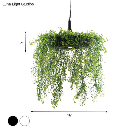 Loft Style Metal Pendant Lighting With Donut Design | 1-Bulb Hanging Ceiling Light For Balcony