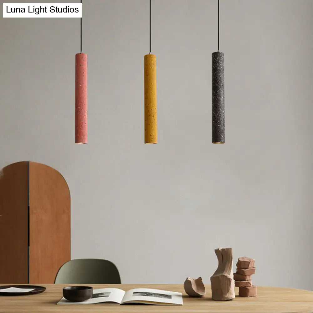 Terrazzo Fluted Pendant Lamp - Loft Style With Led Lighting White/Yellow/Blue Red