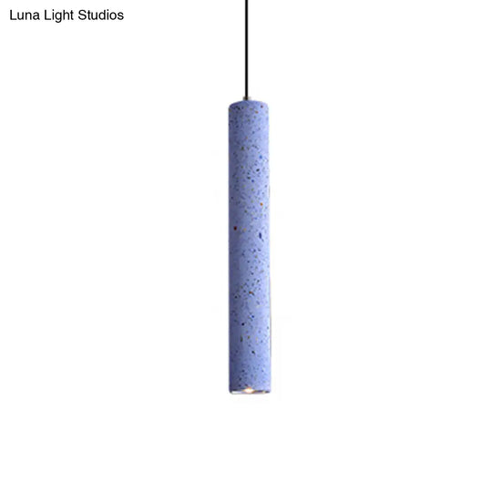 Terrazzo Fluted Pendant Lamp - Loft Style With Led Lighting White/Yellow/Blue