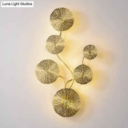 Lotus Leaf Metal Wall Sconce - Modern Mount Lamp For Living Room